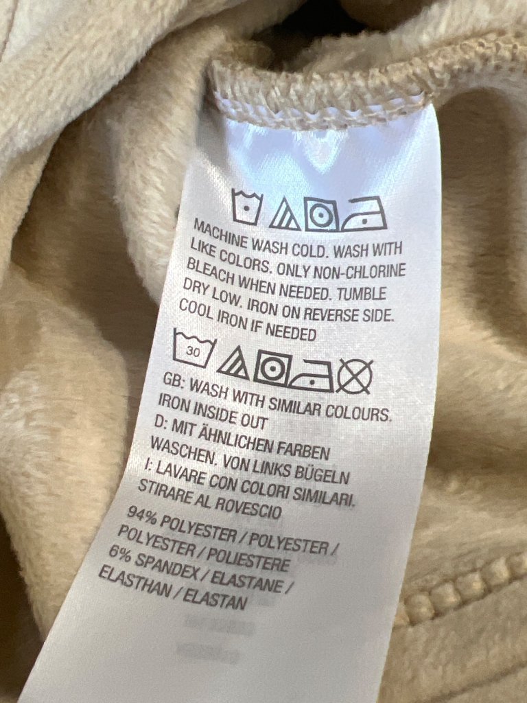 Denim And Co Pullover Size Xs Comfort Zone Textured Velour Half Zip Oat Milk New — image 4 of 6